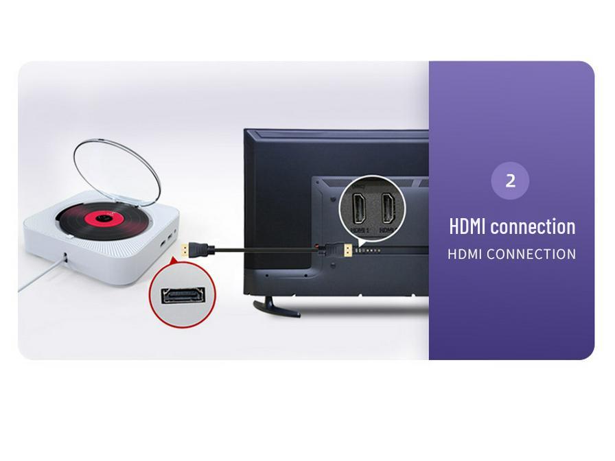 Portable HD Bluetooth DVD/CD Player with MP3, Rechargeable Speaker, TV Connectivity