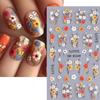 5D  Daisy Embossed Nail Stickers Colorful  Fresh Floral Designs Five-Petal Flower Self-Adhesive Diy Nail Art Decals Decorations