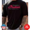 ! Indian Motorcycle Logo Aufdruck T-Shirt | Baumwolle Lockerer Schnitt Freizeit Kurz NEU Unisex T-Shirt