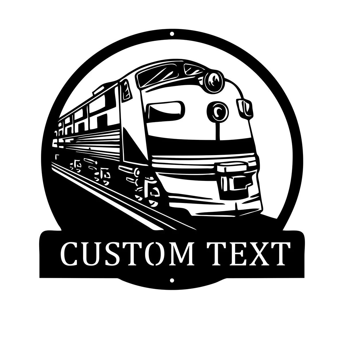 Personalized Locomotive Metal Wall Art, Custom Train Name Sign Home Decor, Vintage Railway Metal Wall Decor