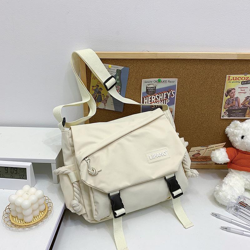 LIPANO Харадзюку Темный Стиль Кроссбоди Нейлоновая Сумка-Мессенджер Bag Only грязно-белый