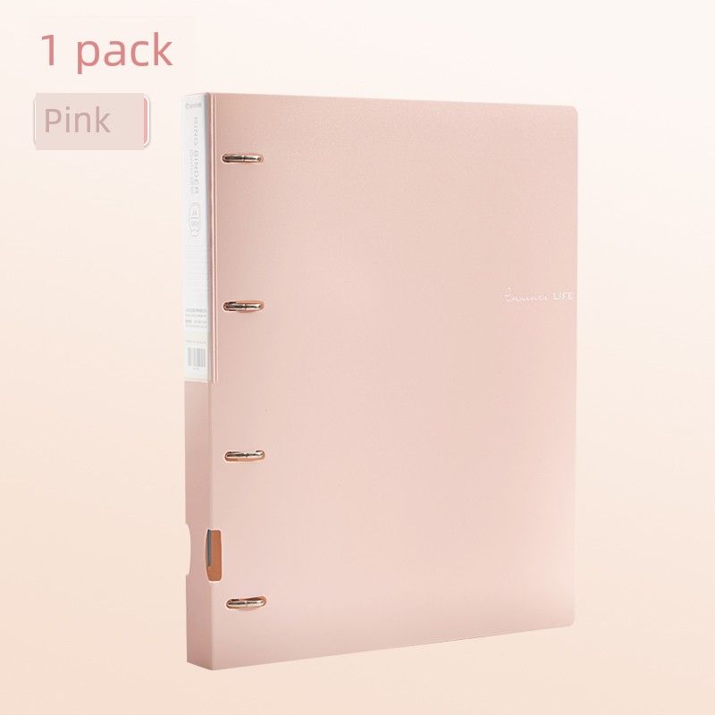 

Grade Three Class Two Punched Shell Storage Book Folder (1 Pack) Pink