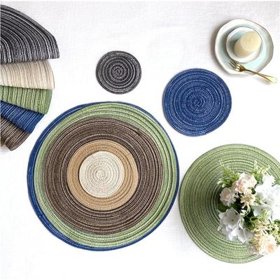 Runder Platzset - Hitzebeständiger Platzset Polyester Gewebter Platzset Innendekor Esstisch Akzent Schützt Alle Tischgeschirrablagen