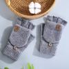 Wool Half-finger Wool Gloves Winter Knitted Warm Men's and Women's Flip Deer Keyboard Dual-purpose Couple
