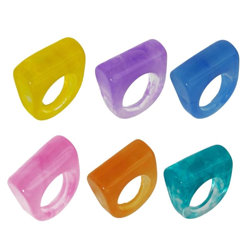 Tragbar Modern Polygon Ringe Robust Harz Schmuck Geschenk Zubehör für Tägliches Tragen
