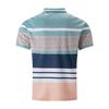 Neues Herren-Freizeit-POLO-Shirt Digitaldruck gestreift Knöpfe Revers Top T-Shirt