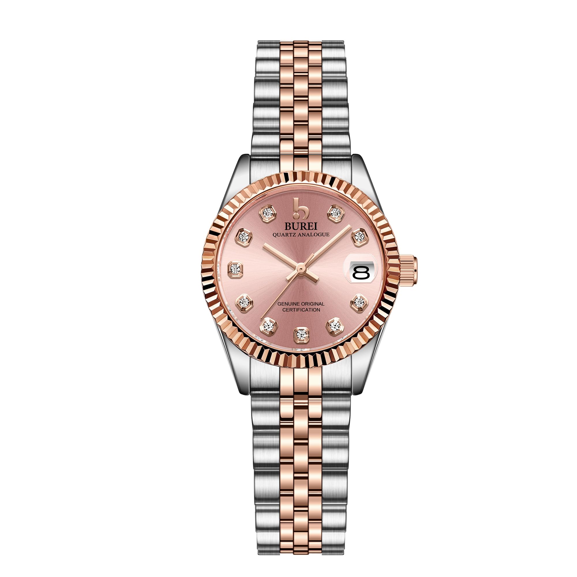 BUREI Analog Waterproof Quartz Popular Simple Rose Watch Women s Watch, Gold, Couple s