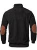 Men's Retro Stand-Up Collar Ribbed Pullover - Half-Zip, Warm Patchwork for Autumn/Winter Christmas Gift