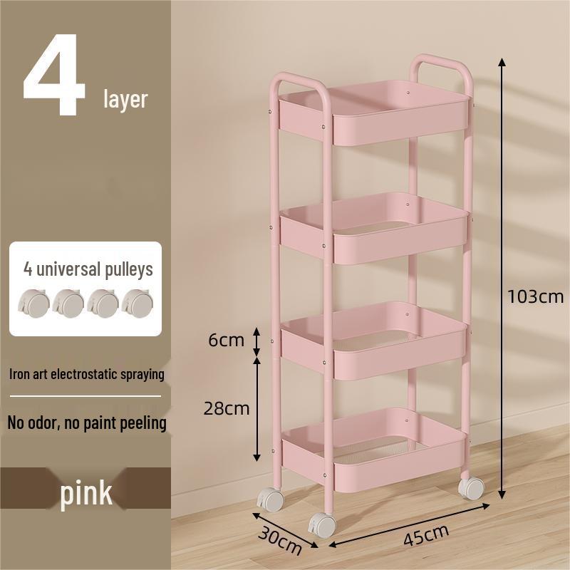 Mehrschichtiges mobiles Lagerregal für Küche, Schlafzimmer und Badezimmer