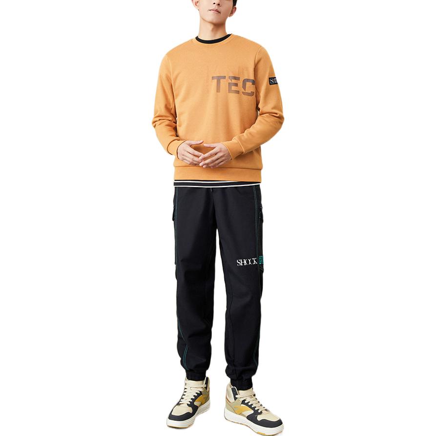 Anta Logo Embroidered Drawstring Elastic Waist Joggers Men bottoms Black 152241511-2