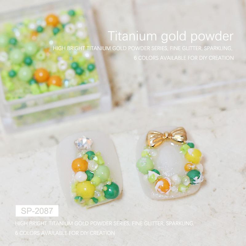 

Christmas Mixed Round Pearls Colourful Stereoscopic Nails Art Decoration Nail Rhinestones Nail Supplies Charm Nail Accessories