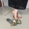 Fashion Versatile Casual Exquisite Flower Sequined Crystal Shoes Women's 2025 Summer New Outer Wear Jelly Shoes Cool Slippers