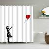 Cortinas de ducha de baño con diseño artístico de Graffiti para mujer, chica negra Afro americana, poliéster impermeable con ganchos