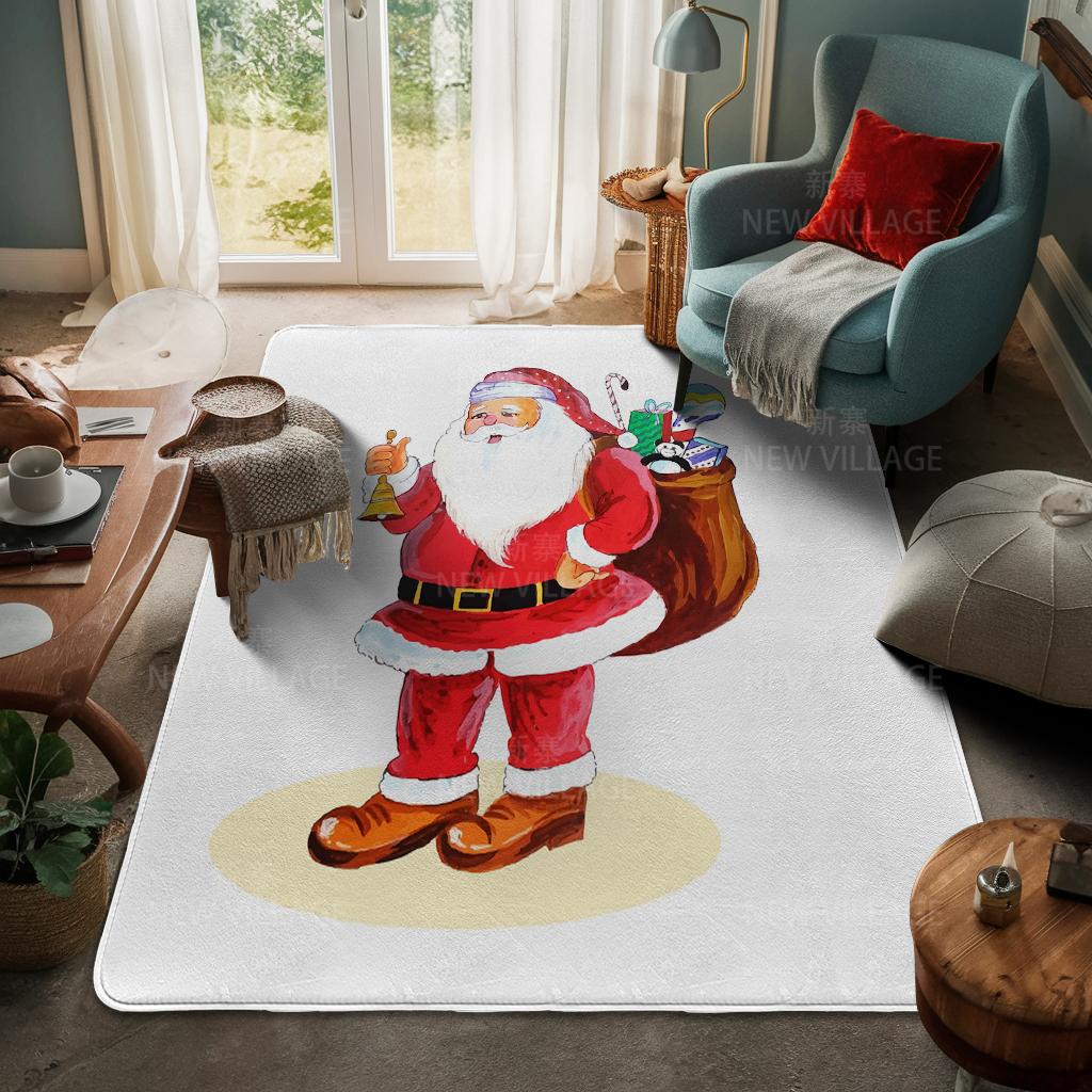 House Entrance Carpet Home Door Mat Living Room Bath Foot Bathroom Non-slip Water Absorption Rugs Bath Merry Christmas Winter