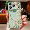 Colorful Rose Pattern Magnetic Phone Case For iPhone 17 Pro 16 15 14 13 Pro Max For Magsafe Wireless Charge Lens Protect Cover
