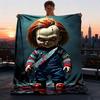 1 Stück Chucky Puppe Outdoor-Decke Leichte Flanell-Kuscheldecke für Reisen, Camping, Wohnzimmer, Sofa, Stuhl Weich