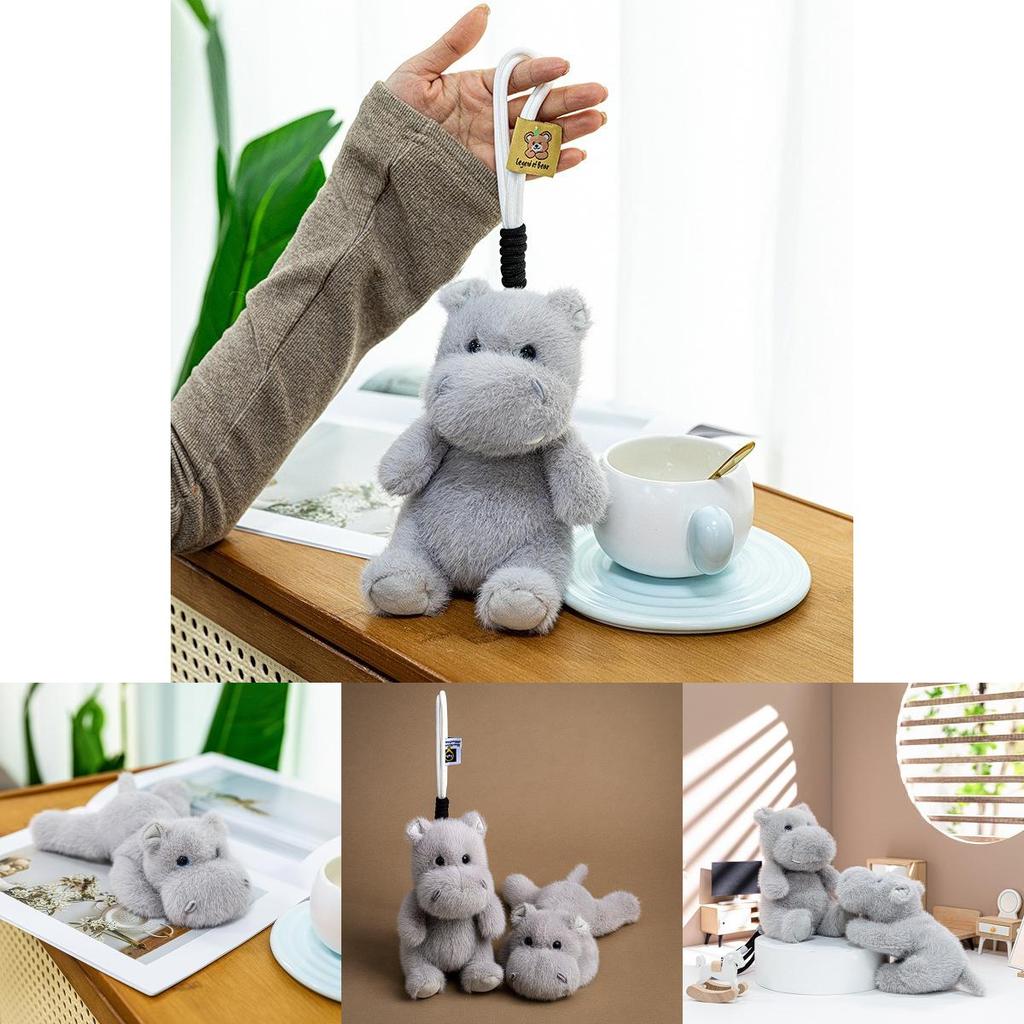 Cartoon Hippo Stuffed Toy Pendant With Pp Cotton Filling For Birthday Present