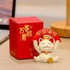 Resin Maneki Neko Miniature Figure Chinese Style Fortune Cat Car Interior Ornament  Spring Festival