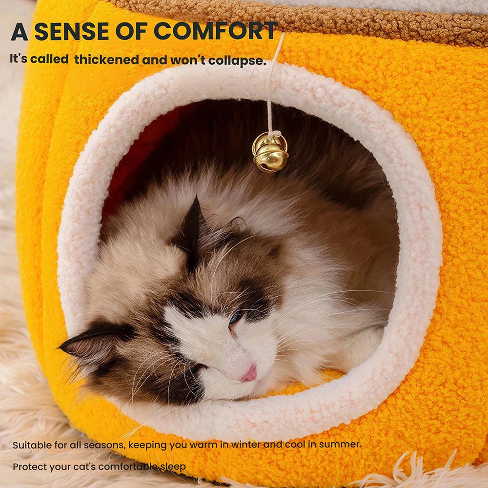 Winter warm enclosed plush circular pet nest, detachable design for easy cleaning and hygiene maintenance.zwq