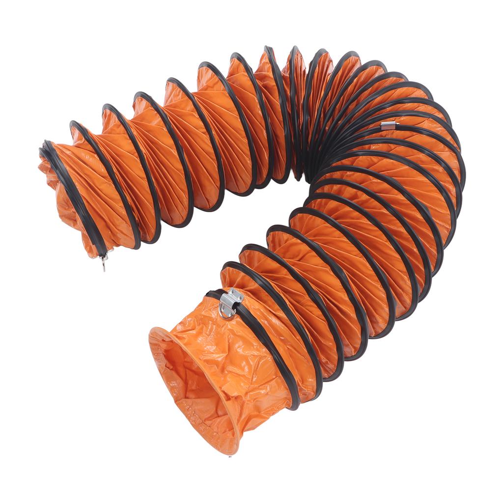 Duct Hosing PVC Flexible for Exhaust Fan Heavy Duty 8in with S Shaped Hook Steel Bracket 10meter