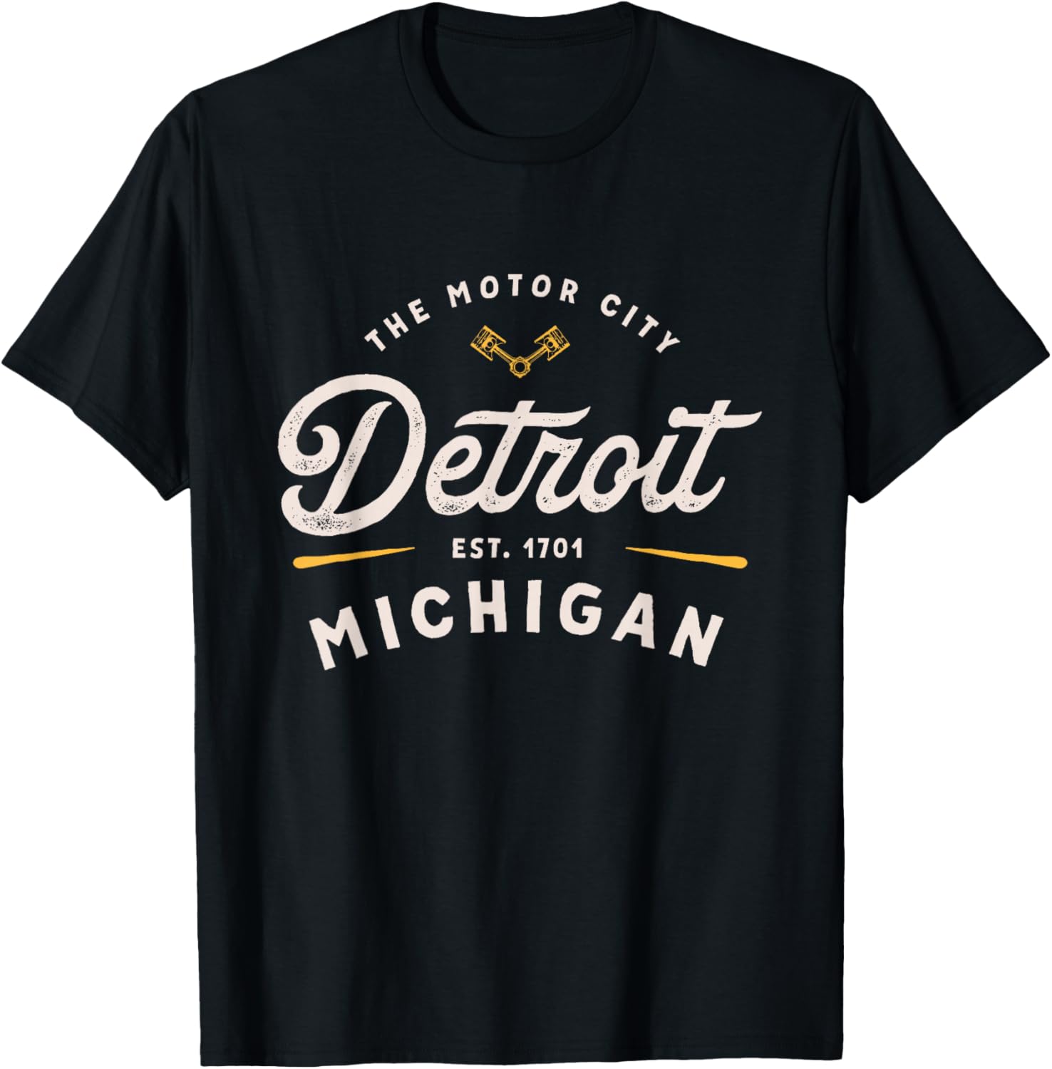 Rustic Motor City Classic Detroit Michigan 1701 USA Gift T-Shirt S разноцветный