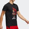 Adidas Dam Gk Up Lifestyle Series Comfortable Round Neck Pullover Short Sleeve T-Shirt Men Tops Black CV9969
