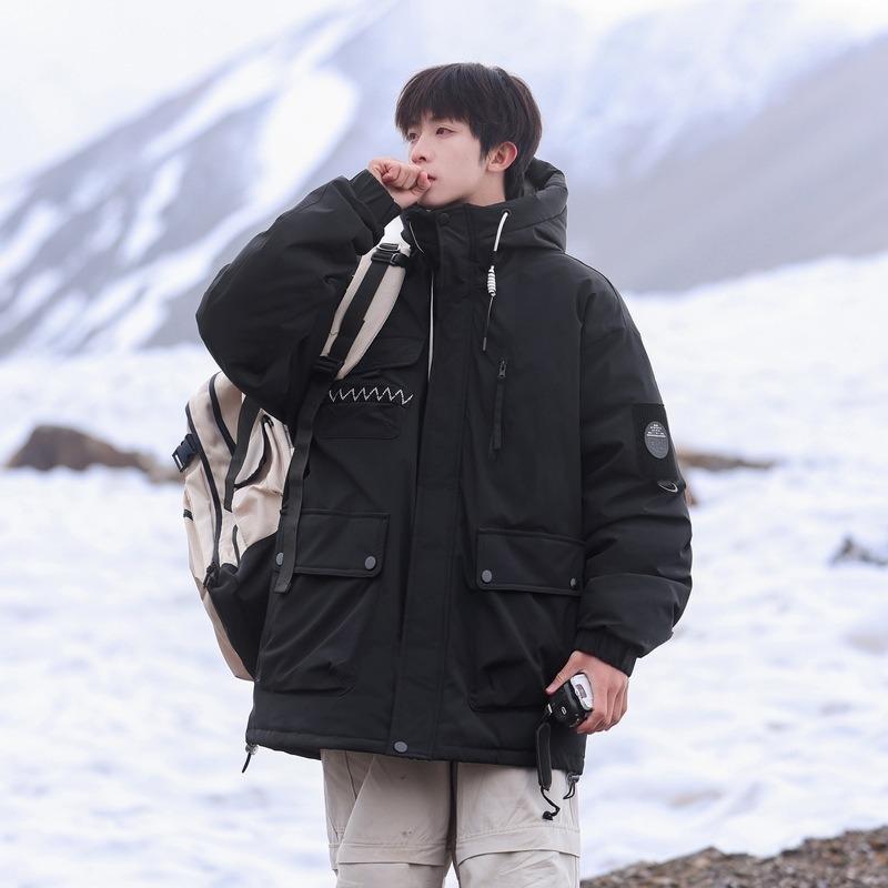 Winter New Fashion Trend Down Jacket Oversize Outdoor Windproof Model Hooded Duck Down Jacket Men