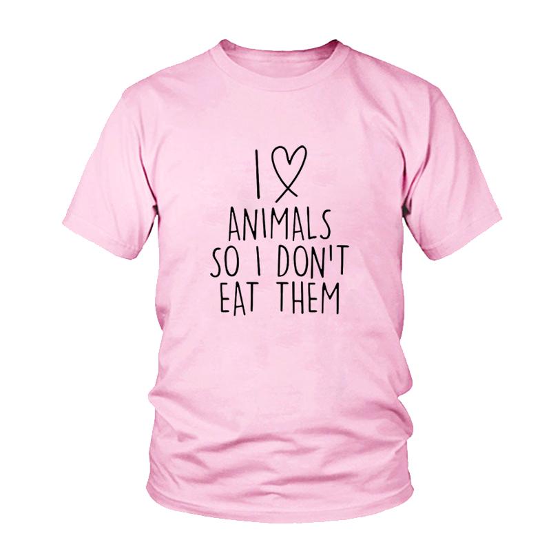 Tee Unisex I Love Animals So I Don't Eat Them Vegetarian Vegan Tees Women T-shirt MENS T SHIRT Gift T Shirt Tops