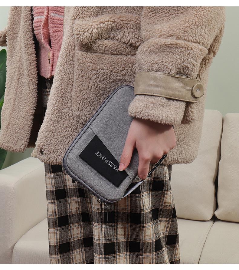 Korean Style Waterproof Passport and Document Organizer – Large Capacity Travel Wallet