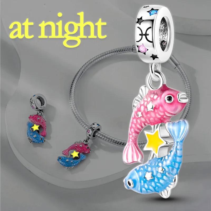 New Copper 12 Constellation Zodiac Pendant Beads Fit Original Pendant Bracelet Charms Diy Jewelry Trinket Jewelry