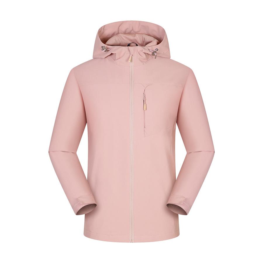 

Осенняя цельная куртка с капюшоном и левым воротом для мужчин и женщин, кардиган из мягкой ткани, рабочая одежда для еды на вынос и выполнения поручений, фабричное пальто 4XL розовый