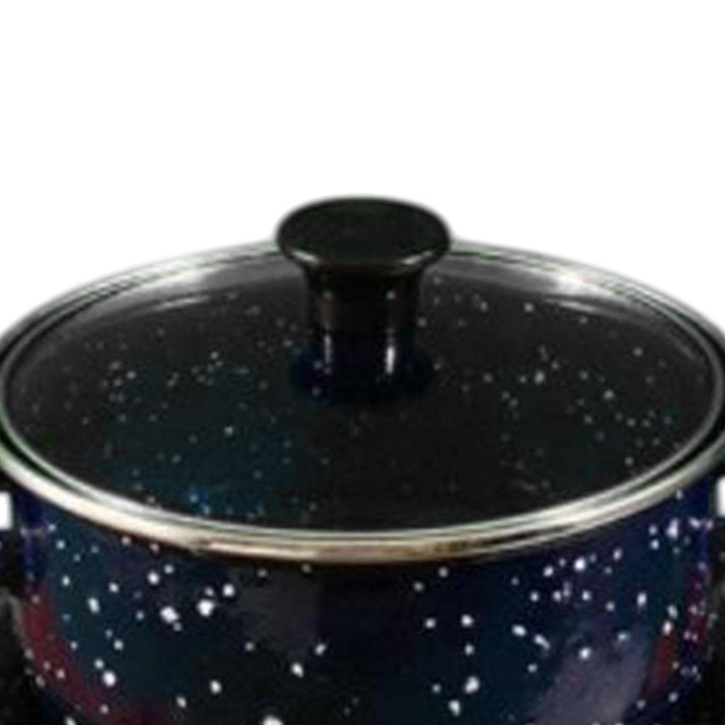 3 pièces Marmite en émail avec couvercle Facile à nettoyer Robuste Résistant à la chaleur Ustensile de cuisine Pot de cuisson pour Cuisine domestique Restaurant Mariage