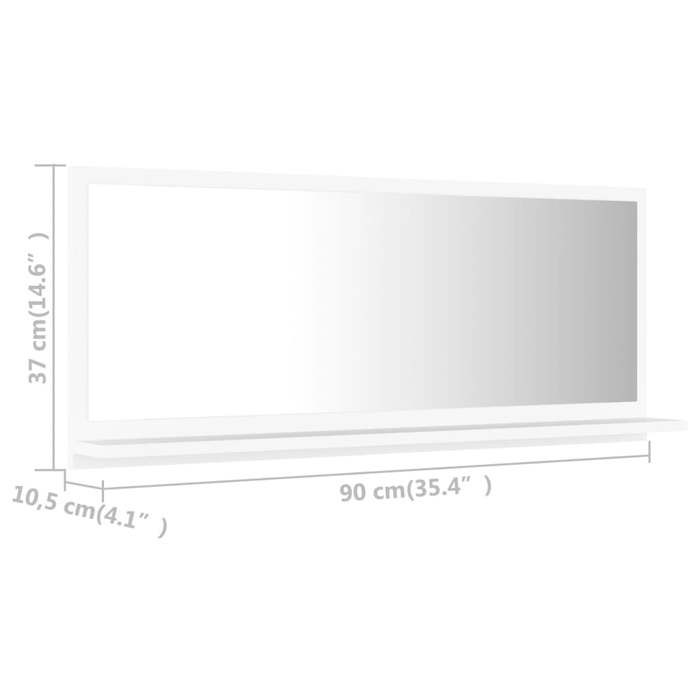 VidaXL Bathroom Mirror Makeup Mirror Wall Mirror Decoration Decorative Mirror Home Interior White 804580