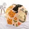 1pc Cat Floral Automatic Open/close Leisure Umbrella, 8-Rib sturdy structure, Portable Travel Umbrella, Parties, Everyday Use, 11159