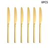 4/6/16/24pcs Gold Stainless Steel Cutlery Household Knife, Fork and Spoon Cutlery Set for Home Restaurant Hotel Party