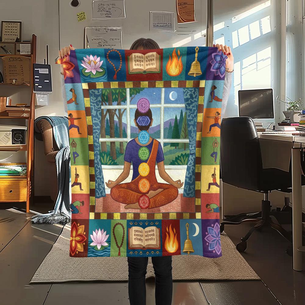 

1Pc Cultural Puzzle Art Print Flannel Blanket High Quality Warm Comfortable Cover for All Seasons Perfect for Gifts Home Decor 80cm x 120cm