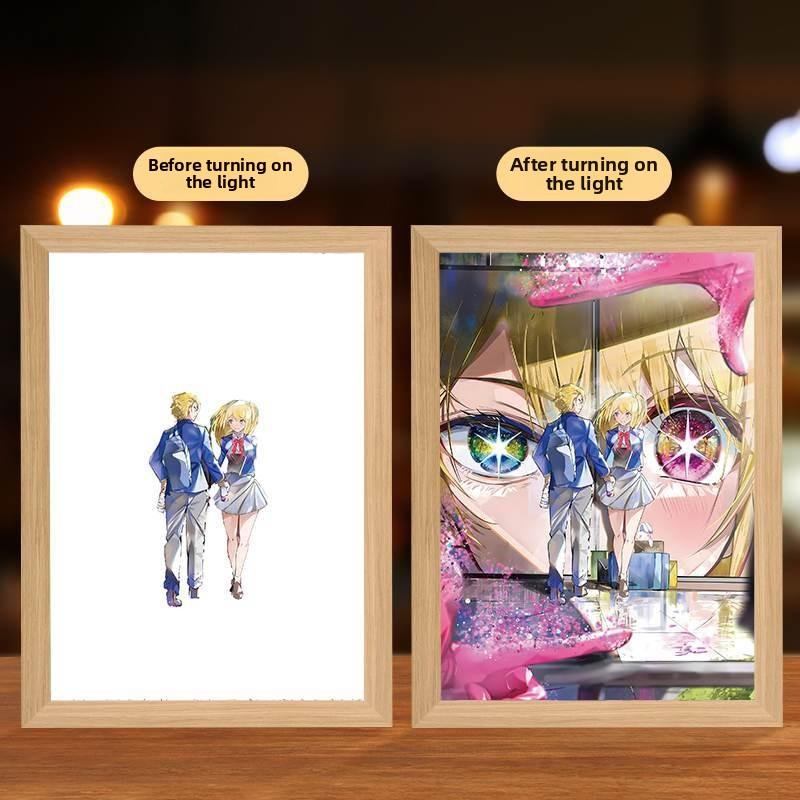 23cm/9.06in I Push The Kid 3D Anime Light Painting Led Night Lamp Wild Star Love Cartoon Led Peripherals Gift Bedroom Decoration