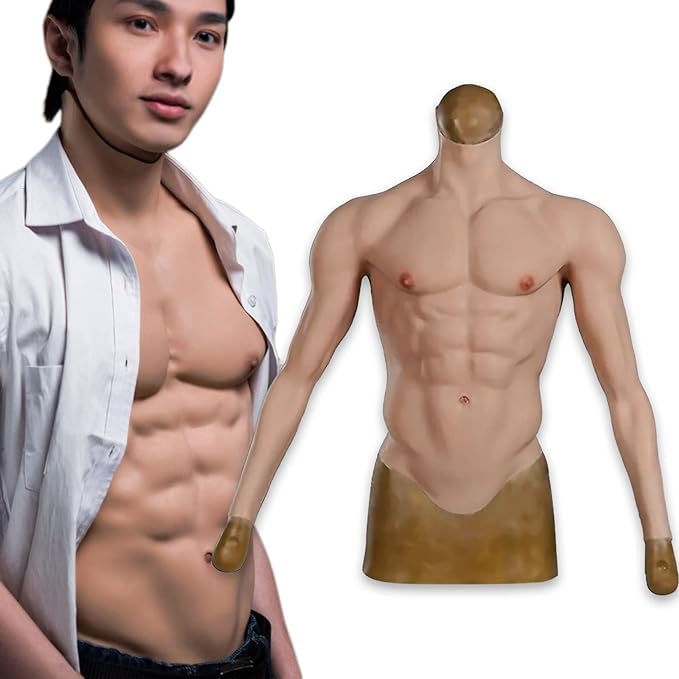 Yuewen Muscle Standard Short Silicone Muscle Macho Fake Fake Cosplay Costume L Long Sleeve Suit, Edition, Sleeve/Long Sleeve, Zippered, Suit, Suit,
