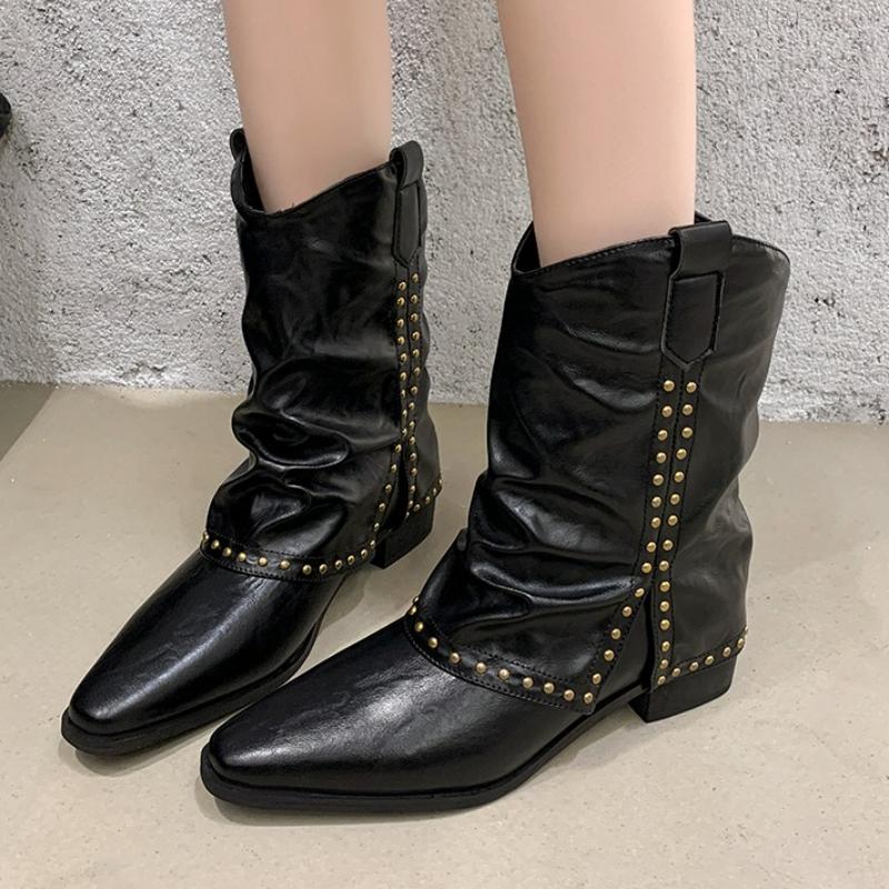 Fashion Ankle Boots Women Heeled Shoes Elegant Winter New 2025 Designer Chunky Fashion Boots Party Brand Chelsea Woman Dress Pumps Botas