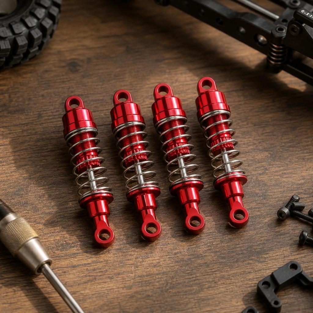 4 Pieces 1:12 RC Shock Absorber Aluminum Upgrade for Ride