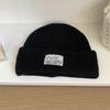 Big head circumference hat Thickened solid color knitted hat Dome wool hat Warm ear protector Cold hat