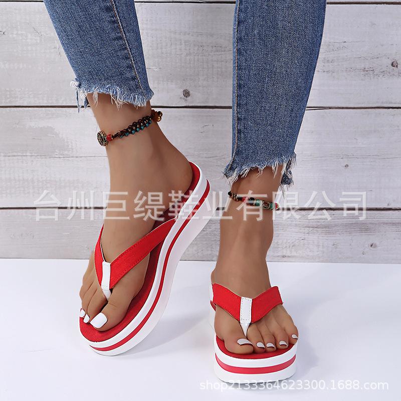 Giant Ti Large Size Women's Shoes 2025 Spot 2021 Summer Foreign Trade Women's Shoes Flip-flops Women's Platform Sandals 43