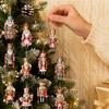 Holiday Atmosphere Decorations for Shop Christmas Nutcracker Ornaments Tree, Wooden Soldier Tree Hanging Lightweight Flat Decoration, 2D Pendants Xmas