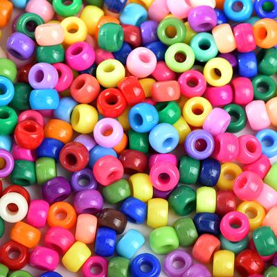 100ks Mix Color Pony Beads Korálky s velkou dírkou Korálky s rovnými dírkami Pro kutily Ručně vyráběné korálky Šperky