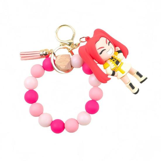 

Keychain Pendant Anime Doll Charm Beads Bracelet Key Chain Party Favor Keyring Bag Charm Backpack Accessory красный