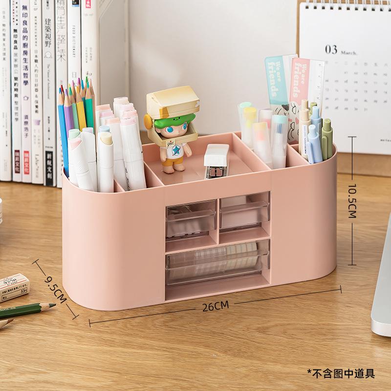 

Plastic Pen Holder Storage Box Desktop Storage Multi Functional Simple Office Stationery Pen Holder