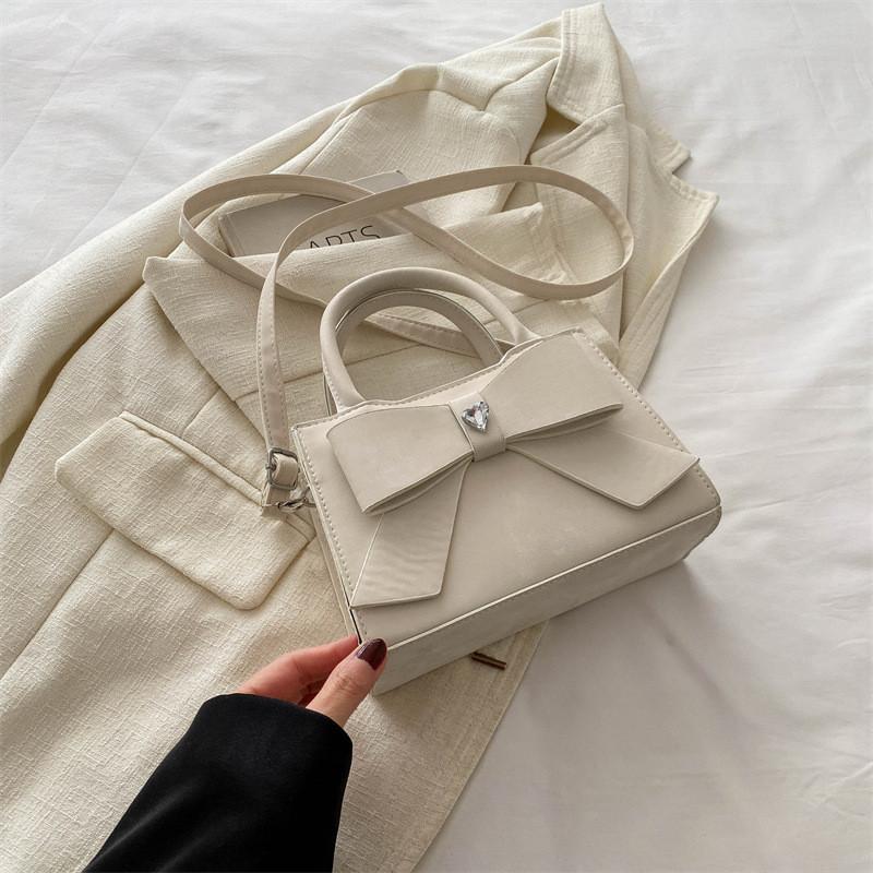 

Stylish Bow Small Bag Women s 2024 Spring New Trendy Casual Shoulder Bag Chic Tote білий