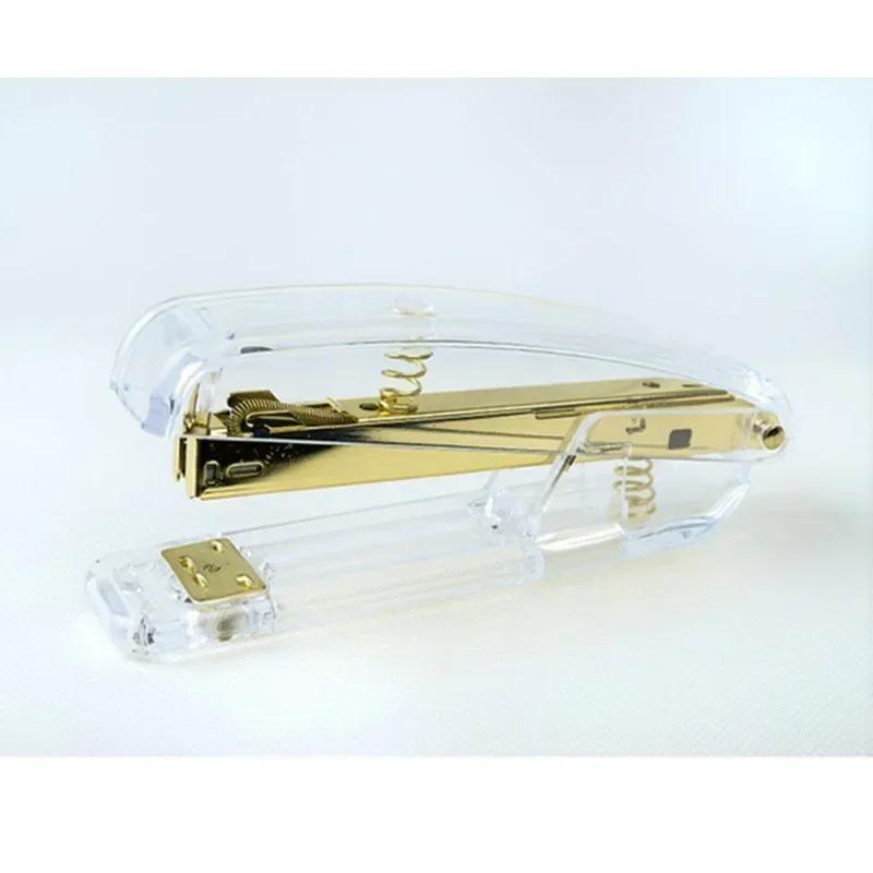 Nordic Style Simple Advanced Transparent Office Supplies Rose Gold Stapler Staple Remover Hole Punch Scissors School Stationery