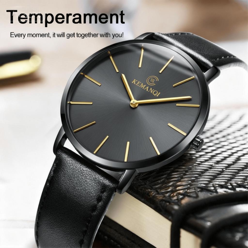 Top Ultra Thin Men's Watch Simple Business Quartz Wristwatch Men Casual Leather Belt Man Watch Clock montre homme