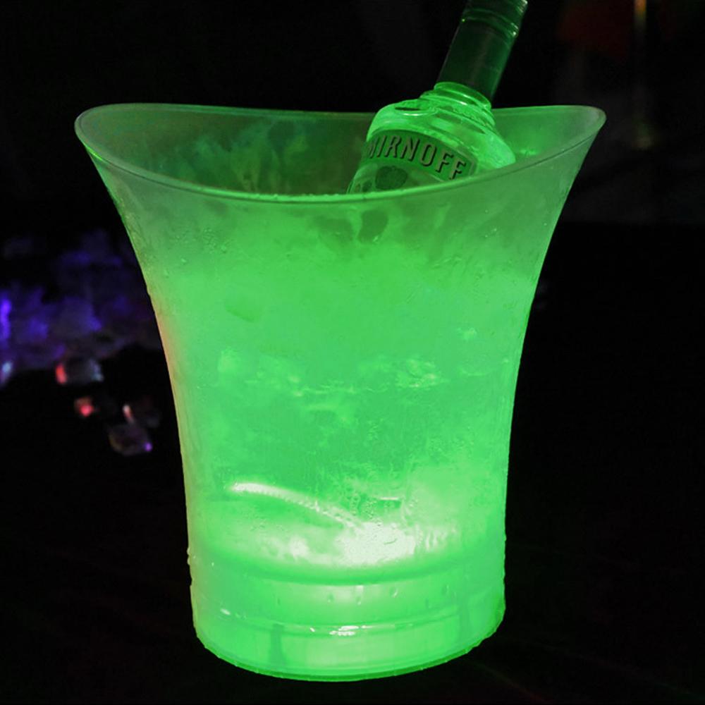 Bars Nightclubs New Waterproof Plastic LED Ice Bucket 4 Color LED Champagne Beer Bucket 5L LED Light Up Bars Night Party
